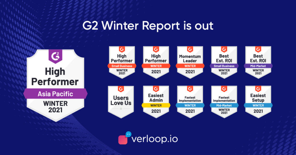 verloop.io's g2 badges 
