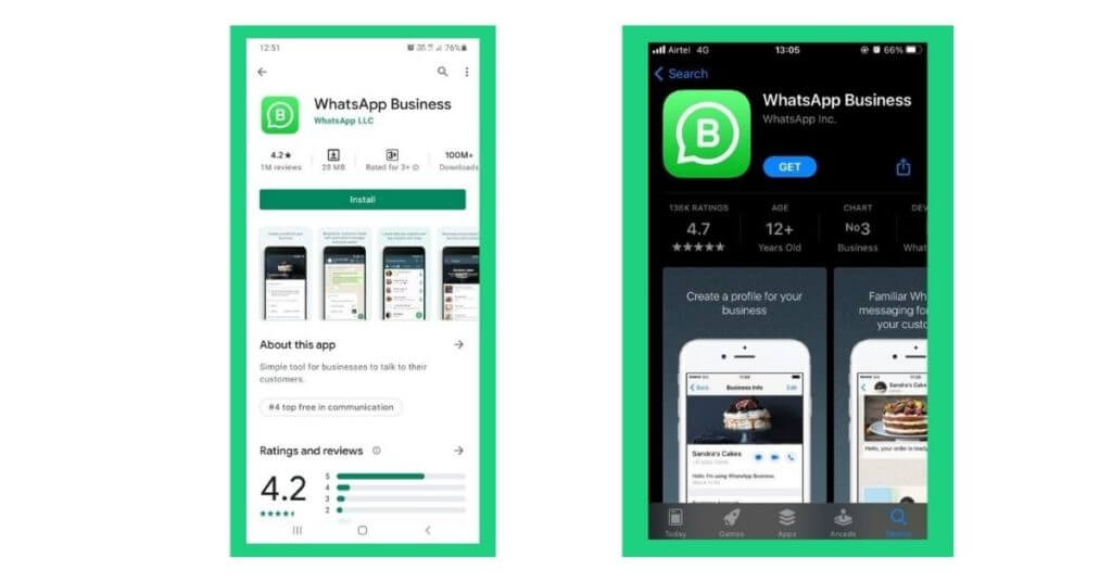 whatsapp business app android apple store