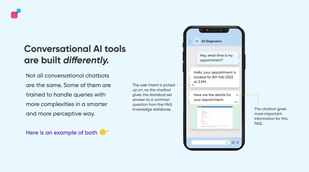 conversation showing how humans talk to machine with conversational AI