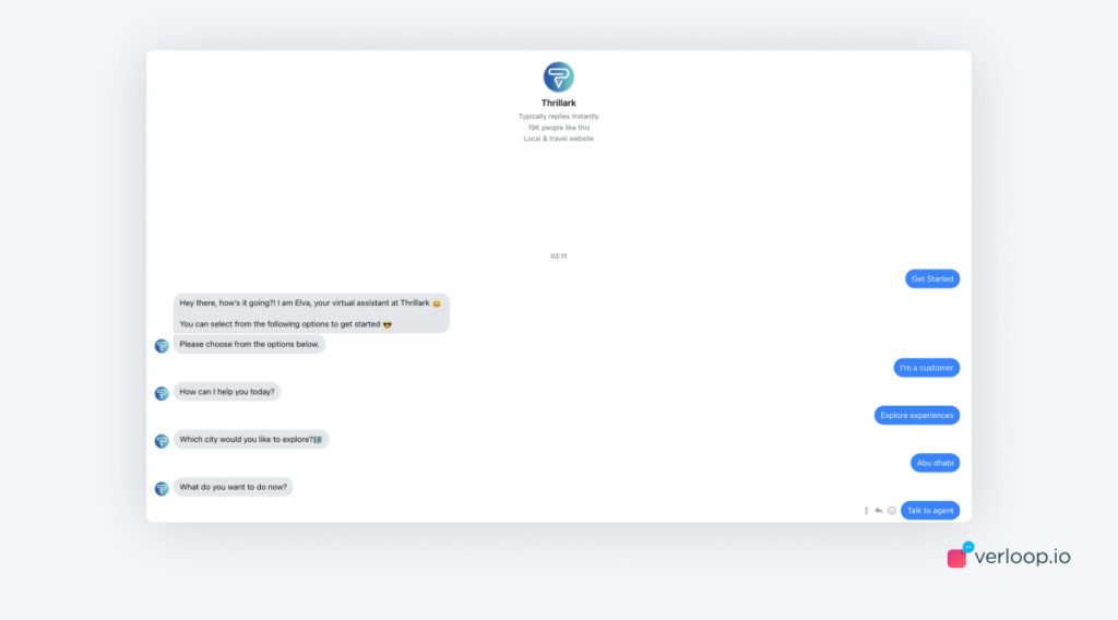 thrillark facebook chatbot